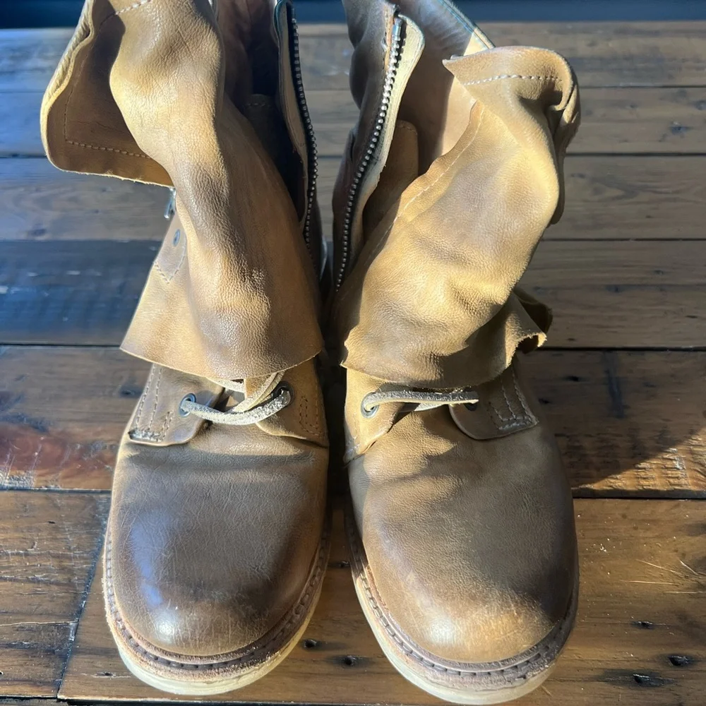 A.S.98 Women's Tan Leather Ankle Boots - Picture 2 of 7